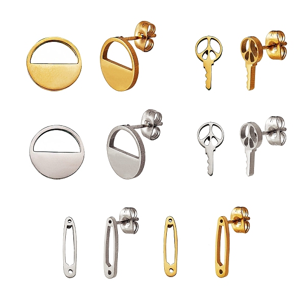 PandaHall 6Pairs 6 Style Half Round & Safety Pin & Key 304 Stainless Steel Stud Earrings for Women, Golden & Stainless Steel Color...
PandaHall 6Pairs 6 Style Half Round & Safety Pin & Key 304 Stainless Steel Stud Earrings for Women, Golden & Stainless Steel Color...