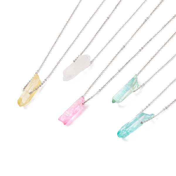 PandaHall Natural Quartz Crystal Nuggets Pendant Necklace with 304 Stainless Steel Cable Chains, Gemstone Jewelry for Women, Mixed Color..., Multicolor
PandaHall Natural Quartz Crystal Nuggets Pendant Necklace with 304 Stainless Steel Cable Chains, Gemstone Jewelry for Women, Mixed Color..., Multicolor