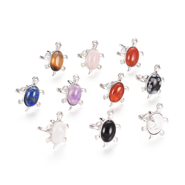 PandaHall Natural Mixed Gemstone Rings, with Brass Findings, Tortoise, Size 7, 17mm Mixed Stone
PandaHall Natural Mixed Gemstone Rings, with Brass Findings, Tortoise, Size 7, 17mm Mixed Stone