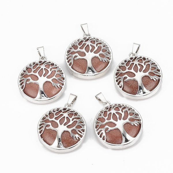 PandaHall Synthetic Goldstone Pendants, with Brass Findings, Flat Round with Tree of Life, Platinum, 30.5x27x8mm, Hole: 7x3mm Goldstone Flat...
PandaHall Synthetic Goldstone Pendants, with Brass Findings, Flat Round with Tree of Life, Platinum, 30.5x27x8mm, Hole: 7x3mm Goldstone Flat...