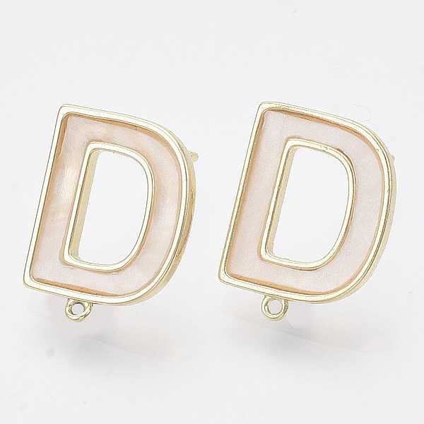 PandaHall Brass Stud Earring Findings, with Shell and Loop, Nickel Free, Letter D, Creamy White, Real 18K Gold Plated, 16x12mm, Hole: 1mm...
PandaHall Brass Stud Earring Findings, with Shell and Loop, Nickel Free, Letter D, Creamy White, Real 18K Gold Plated, 16x12mm, Hole: 1mm...