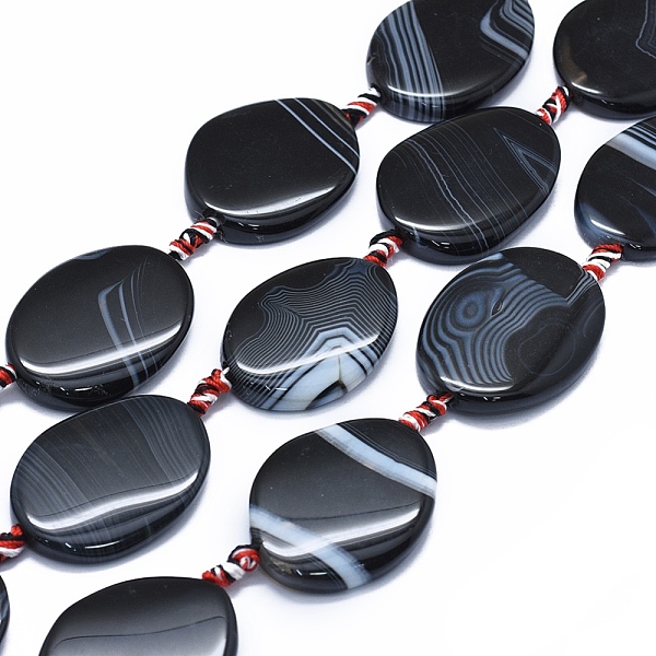 PandaHall Natural Banded Agate/Striped Agate Beads Strands, Dyed & Heated, Twist, Black, 38~42x28~30x6~8mm, Hole: 2~2.5mm, about 8pcs/strand...
PandaHall Natural Banded Agate/Striped Agate Beads Strands, Dyed & Heated, Twist, Black, 38~42x28~30x6~8mm, Hole: 2~2.5mm, about 8pcs/strand...