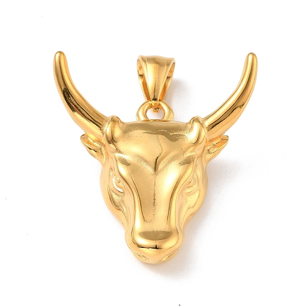 PandaHall Vacuum Plating 304 Stainless Steel Pendants, Bull Head, Golden, 35x33x9mm, Hole: 8x5mm 304 Stainless Steel Others
PandaHall Vacuum Plating 304 Stainless Steel Pendants, Bull Head, Golden, 35x33x9mm, Hole: 8x5mm 304 Stainless Steel Others