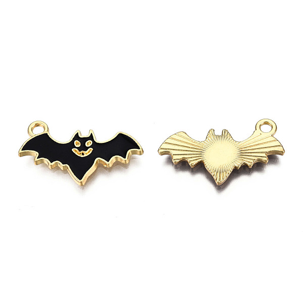 PandaHall Light Gold Plated Alloy Pendants, with Enamel, Bat, Black, 14x23x1.5mm, Hole: 2mm Alloy+Enamel Bat Black
PandaHall Light Gold Plated Alloy Pendants, with Enamel, Bat, Black, 14x23x1.5mm, Hole: 2mm Alloy+Enamel Bat Black