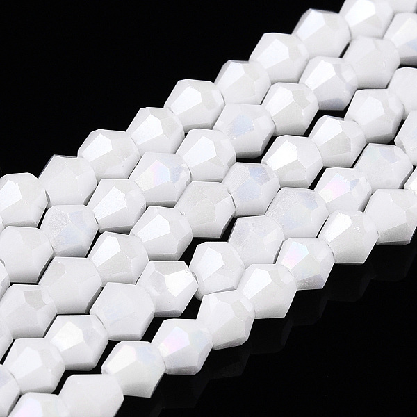 PandaHall Opaque Solid Color Electroplate Glass Beads Strands, Pearl Luster Plated, Faceted, Bicone, Snow, 3x2.5mm, Hole: 0.7mm, about..., White
PandaHall Opaque Solid Color Electroplate Glass Beads Strands, Pearl Luster Plated, Faceted, Bicone, Snow, 3x2.5mm, Hole: 0.7mm, about..., White