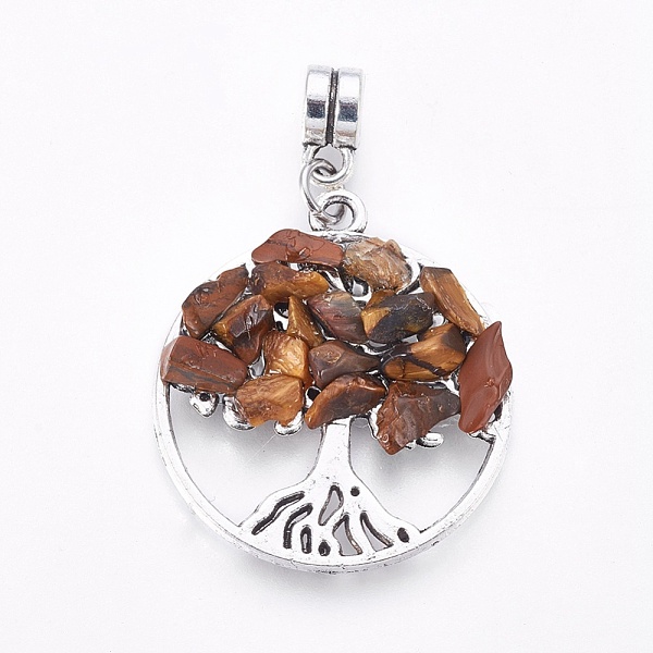 PandaHall Alloy European Dangle Charms, with Natural Tiger Eye Chips, Flat Round with Tree, Antique Silver, 38mm, Hole: 4mm, 28x25x4~5mm...
PandaHall Alloy European Dangle Charms, with Natural Tiger Eye Chips, Flat Round with Tree, Antique Silver, 38mm, Hole: 4mm, 28x25x4~5mm...