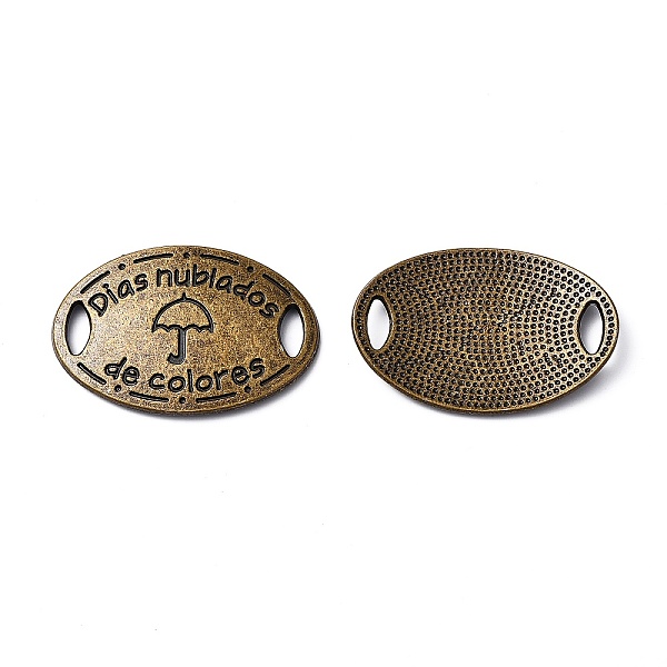 PandaHall Tibetan Style Alloy Oval with Word & umbrella Links, Cadmium Free & Nickel Free & Lead Free, Antique Bronze, 23x35x4.5mm, Hole...
PandaHall Tibetan Style Alloy Oval with Word & umbrella Links, Cadmium Free & Nickel Free & Lead Free, Antique Bronze, 23x35x4.5mm, Hole...