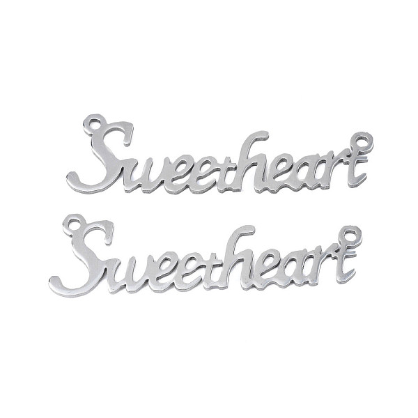 PandaHall 304 Stainless Steel Connector Charms, Word Sweet Heart, Stainless Steel Color, 15x51x1mm, Hole: 1.8mm 304 Stainless Steel Word
PandaHall 304 Stainless Steel Connector Charms, Word Sweet Heart, Stainless Steel Color, 15x51x1mm, Hole: 1.8mm 304 Stainless Steel Word