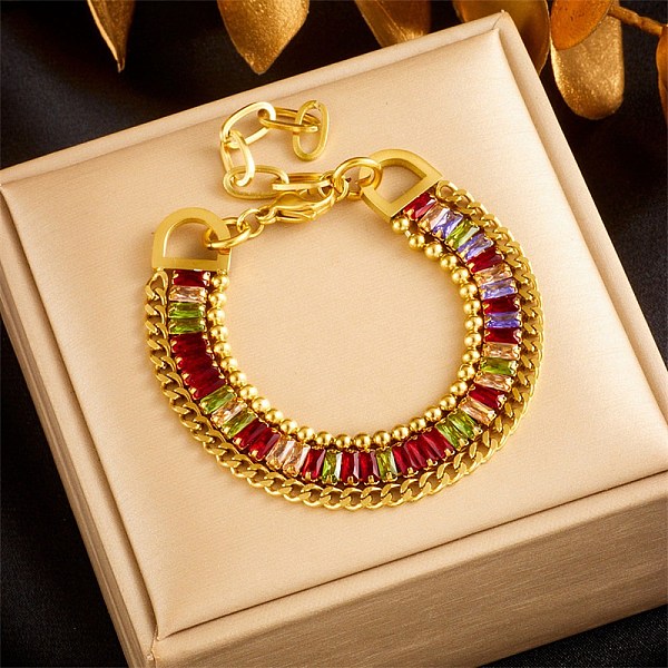PandaHall Golden 304 Stainless Steel Triple Layer Multi-strand Bracelets, Rhinestone Cup Chains Bracelet, Colorful, 6-7/8 inch(17.5cm)..., Multicolor
PandaHall Golden 304 Stainless Steel Triple Layer Multi-strand Bracelets, Rhinestone Cup Chains Bracelet, Colorful, 6-7/8 inch(17.5cm)..., Multicolor
