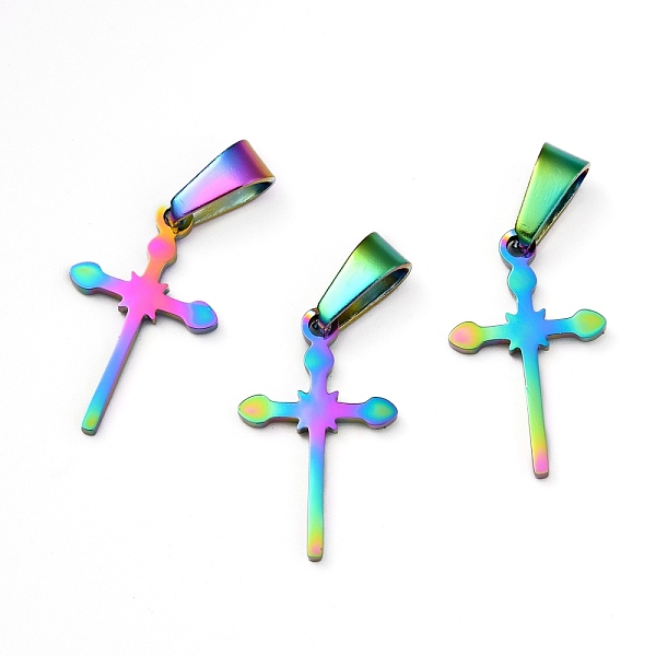 PandaHall Ion Plating(IP) 304 Stainless Steel Pendants, Cross, Rainbow Color, 20x12.2x1.2mm, Hole: 3.5x7mm 304 Stainless Steel Cross
PandaHall Ion Plating(IP) 304 Stainless Steel Pendants, Cross, Rainbow Color, 20x12.2x1.2mm, Hole: 3.5x7mm 304 Stainless Steel Cross