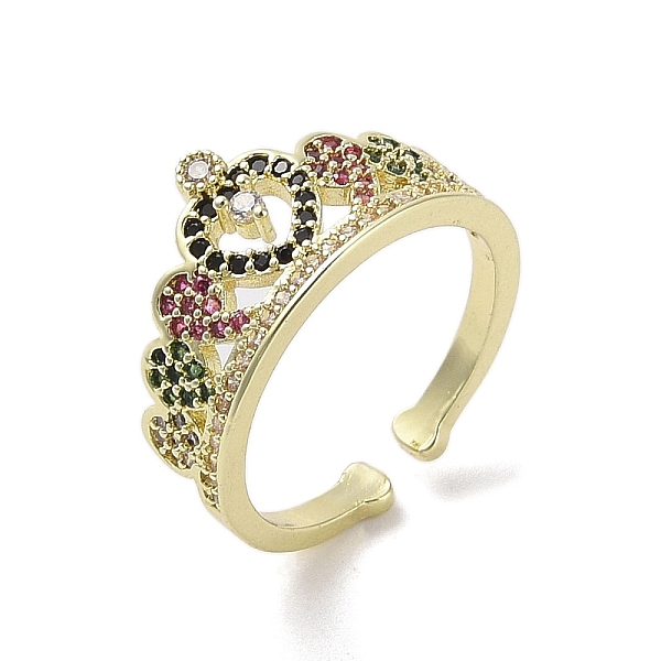 PandaHall Brass Micro Pave Cubic Zirconia Open Cuff Rings, Crown, Real 18K Gold Plated, Inner Diameter: 16mm Brass+Cubic Zirconia Crown
PandaHall Brass Micro Pave Cubic Zirconia Open Cuff Rings, Crown, Real 18K Gold Plated, Inner Diameter: 16mm Brass+Cubic Zirconia Crown