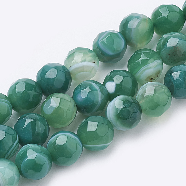 PandaHall Natural Striped Agate/Banded Agate Beads Strands, Dyed, Faceted, Round, Teal, 10mm, Hole: 1.2mm, about 37pcs/strand, 15.3 inch..., Cyan
PandaHall Natural Striped Agate/Banded Agate Beads Strands, Dyed, Faceted, Round, Teal, 10mm, Hole: 1.2mm, about 37pcs/strand, 15.3 inch..., Cyan