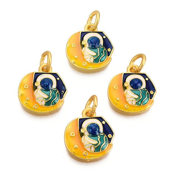 PandaHall Alloy Enamel Charms, Cadmium Free & Lead Free, with Glitter Powder and Jump Rings, Matte Gold Color, Moon with Spaceman, Dark Blue...
PandaHall Alloy Enamel Charms, Cadmium Free & Lead Free, with Glitter Powder and Jump Rings, Matte Gold Color, Moon with Spaceman, Dark Blue...