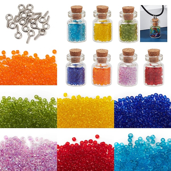 PandaHall DIY Pendant Making Kits, Including Glass Wishing Bottle, Iron Screw Eye Pin Peg Bails, 12/0 Round Transparent & Trans Glass Seed..., Multicolor
PandaHall DIY Pendant Making Kits, Including Glass Wishing Bottle, Iron Screw Eye Pin Peg Bails, 12/0 Round Transparent & Trans Glass Seed..., Multicolor