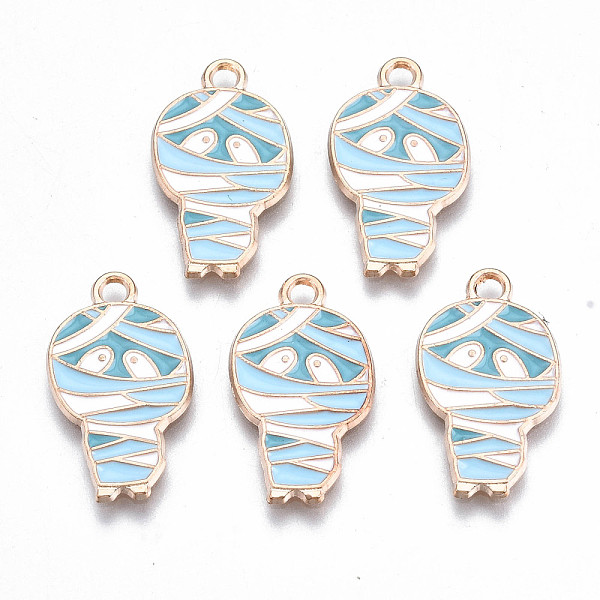 PandaHall Alloy Enamel Pendants, Halloween, Cadmium Free & Lead Free, Mummy, Light Gold, Light Sky Blue, 22x12.5x1.5mm, Hole: 1.8mm...
PandaHall Alloy Enamel Pendants, Halloween, Cadmium Free & Lead Free, Mummy, Light Gold, Light Sky Blue, 22x12.5x1.5mm, Hole: 1.8mm...