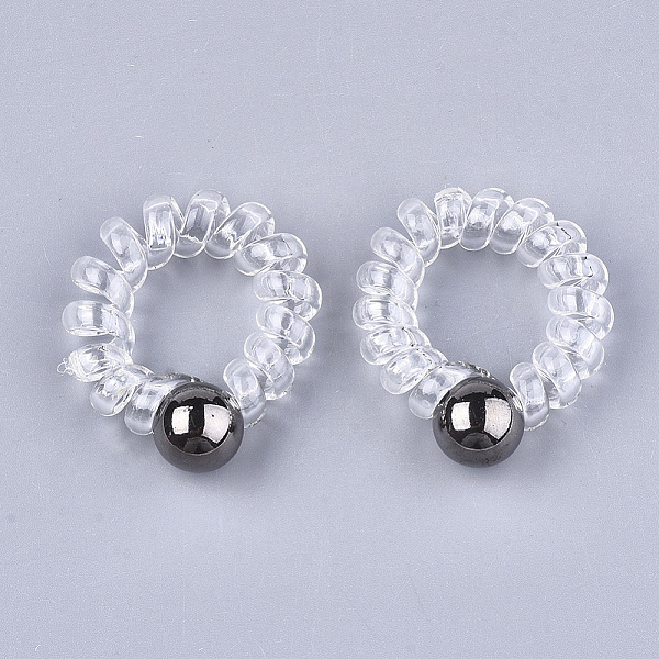 PandaHall Plastic Telephone Cord Elastic Hair Ties, Ponytail Holder, with CCB Plastic Beads, Gunmetal, 23~26mm Plastic
PandaHall Plastic Telephone Cord Elastic Hair Ties, Ponytail Holder, with CCB Plastic Beads, Gunmetal, 23~26mm Plastic