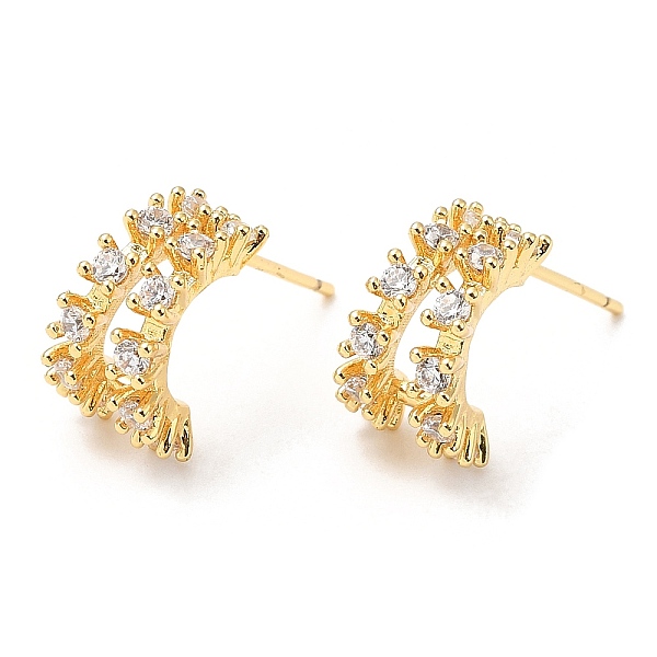 PandaHall Rack Plating Brass Arch Stud Earrings with Cubic Zirconia, Lead Free & Cadmium Free, Real 18K Gold Plated, 17.5x7.5mm Brass+Cubic..., Clear
PandaHall Rack Plating Brass Arch Stud Earrings with Cubic Zirconia, Lead Free & Cadmium Free, Real 18K Gold Plated, 17.5x7.5mm Brass+Cubic..., Clear