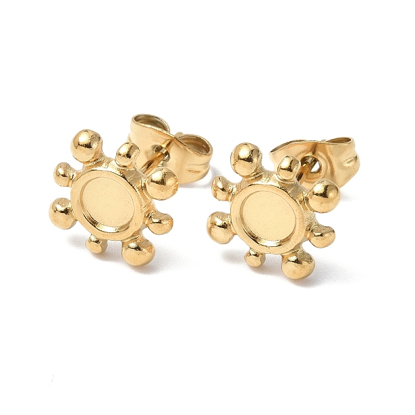 PandaHall Ion Plating(IP) 304 Stainless Steel Stud Earring Findings, Sun with Round Tray Earring Settings, with Ear Nuts, Real 18K Gold...
PandaHall Ion Plating(IP) 304 Stainless Steel Stud Earring Findings, Sun with Round Tray Earring Settings, with Ear Nuts, Real 18K Gold...
