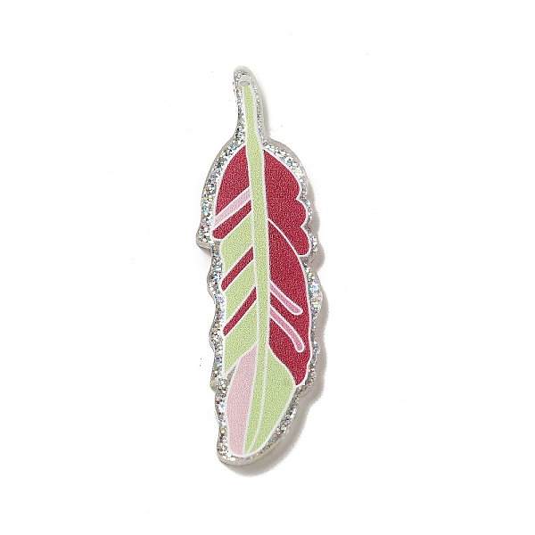PandaHall Acrylic Pendants, with Glitter Powder, Feather, Dark Red, 59.5x17.5x2mm, Hole: 1.8mm Acrylic Feather
PandaHall Acrylic Pendants, with Glitter Powder, Feather, Dark Red, 59.5x17.5x2mm, Hole: 1.8mm Acrylic Feather