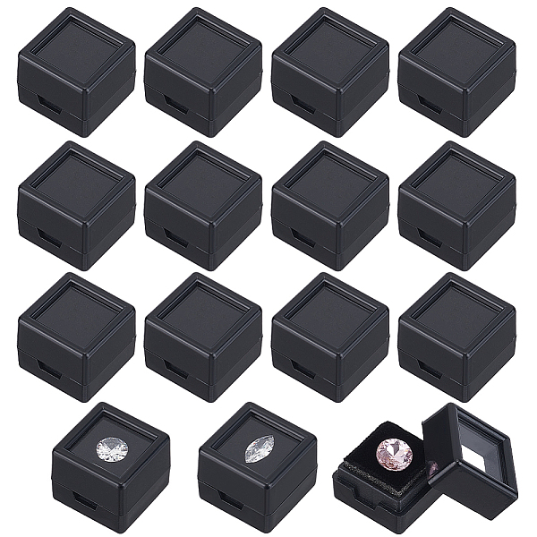 PandaHall Cube Plastic Loose Diamond Storage Boxes, Gemstone Display Case with Clear Acrylic Window and Sponge inside, Black, 2x2x1.6cm...
PandaHall Cube Plastic Loose Diamond Storage Boxes, Gemstone Display Case with Clear Acrylic Window and Sponge inside, Black, 2x2x1.6cm...