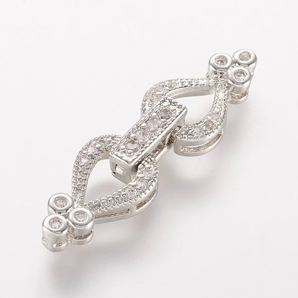 PandaHall Brass Micro Pave Cubic Zirconia Fold Over Clasps, Heart, Platinum, 30x8.5x3mm, Hole: 0.5mm Brass+Cubic Zirconia
PandaHall Brass Micro Pave Cubic Zirconia Fold Over Clasps, Heart, Platinum, 30x8.5x3mm, Hole: 0.5mm Brass+Cubic Zirconia