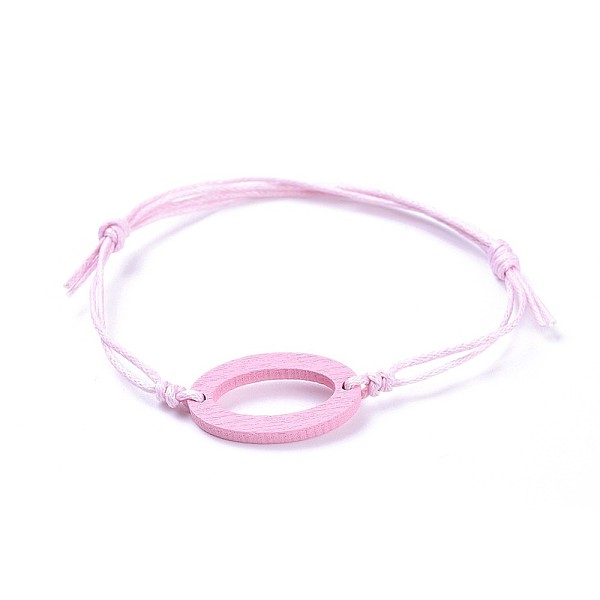 PandaHall Adjustable Waxed Cotton Cord Bracelets, with Painted Boxwood Links, Oval, Pink, 6 inch~10-1/4 inch(15~26cm) Waxed Cord Pink
PandaHall Adjustable Waxed Cotton Cord Bracelets, with Painted Boxwood Links, Oval, Pink, 6 inch~10-1/4 inch(15~26cm) Waxed Cord Pink