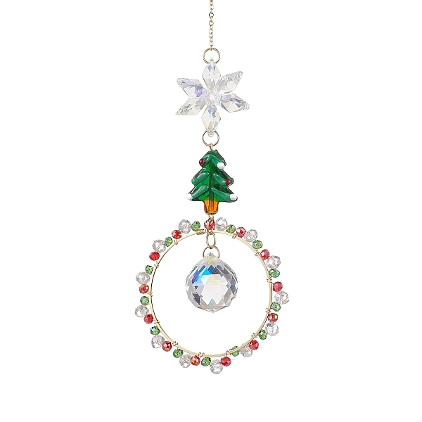 PandaHall Christmas Wire Wrapped Glass Beads Ring Hanging Ornaments, Snowflake & Christmas Tree Tassel for Home Party Decorations, Golden..., Green
PandaHall Christmas Wire Wrapped Glass Beads Ring Hanging Ornaments, Snowflake & Christmas Tree Tassel for Home Party Decorations, Golden..., Green