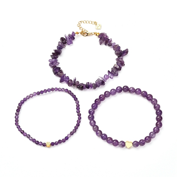 PandaHall Natural Amethyst Stretch Bracelets Setsfor Women Men Girls Gifts, Inner Diameter: 2-3/8 inch(6cm), 3pcs/set Amethyst
PandaHall Natural Amethyst Stretch Bracelets Setsfor Women Men Girls Gifts, Inner Diameter: 2-3/8 inch(6cm), 3pcs/set Amethyst