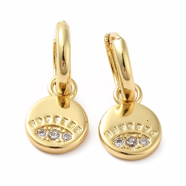 PandaHall Cubic Zirconia Flat Round with Evil Eye Dangle Hoop Earrings, Real 18K Gold Plated Brass Jewelry for Women, Lead Free & Cadmium..., Clear
PandaHall Cubic Zirconia Flat Round with Evil Eye Dangle Hoop Earrings, Real 18K Gold Plated Brass Jewelry for Women, Lead Free & Cadmium..., Clear