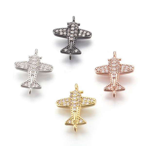 PandaHall Brass Micro Pave Cubic Zirconia Links, Lead Free & Cadmium Free & Nickel Free, Propeller Airplane, Mixed Color, 12.5x16.5x3mm..., Clear
PandaHall Brass Micro Pave Cubic Zirconia Links, Lead Free & Cadmium Free & Nickel Free, Propeller Airplane, Mixed Color, 12.5x16.5x3mm..., Clear