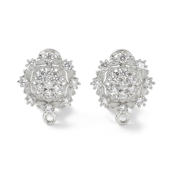 PandaHall Flower Brass Micro Pave Cubic Zirconia Stud Earrings Finding, with Horizontal Loops, Cadmium Free & Lead Free, Platinum, 18x15.5mm..., Clear
PandaHall Flower Brass Micro Pave Cubic Zirconia Stud Earrings Finding, with Horizontal Loops, Cadmium Free & Lead Free, Platinum, 18x15.5mm..., Clear