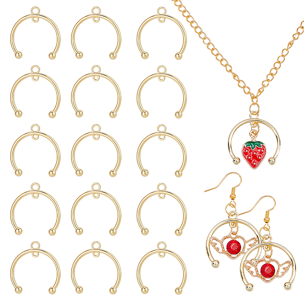 PandaHall CHGCRAFT 16Pcs Alloy Connectors Charms, 2-Loop Link Pendants, Horseshoe Shape, Golden, 29x28x4mm, Hole: 1.5mm & 2.7mm Alloy Horse
PandaHall CHGCRAFT 16Pcs Alloy Connectors Charms, 2-Loop Link Pendants, Horseshoe Shape, Golden, 29x28x4mm, Hole: 1.5mm & 2.7mm Alloy Horse