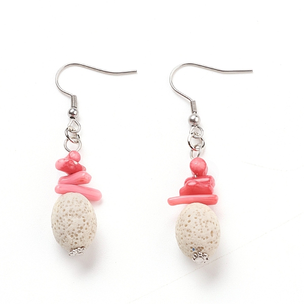 PandaHall Natural Lava Rock Dangle Earrings, with Synthetic Gemstones, Alloy Spacer Beads and Stainless Steel Earring Hooks, Oval, Seashell...
PandaHall Natural Lava Rock Dangle Earrings, with Synthetic Gemstones, Alloy Spacer Beads and Stainless Steel Earring Hooks, Oval, Seashell...