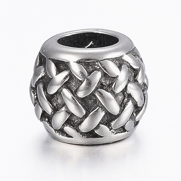 PandaHall 304 Stainless Steel Basket Weave Pattern Beads, European Beads, Barrel, Antique Silver, 9x7.5mm, Hole: 5mm 304 Stainless Steel...
PandaHall 304 Stainless Steel Basket Weave Pattern Beads, European Beads, Barrel, Antique Silver, 9x7.5mm, Hole: 5mm 304 Stainless Steel...