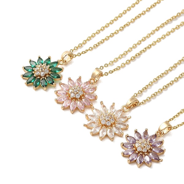 PandaHall Brass Micro Pave Cubic Zirconia Pendant Necklaces for Women, 201 Stainless Steel Cable Chain Necklaces, Flower, Mixed Color, 15.75..., Multicolor
PandaHall Brass Micro Pave Cubic Zirconia Pendant Necklaces for Women, 201 Stainless Steel Cable Chain Necklaces, Flower, Mixed Color, 15.75..., Multicolor