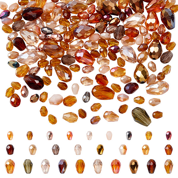 PandaHall 178Pcs Glass Beads, Teardrop, Faceted, Transparent/Opaque, Mixed Style, Peru, 6~12x4~8mm, Hole: 0.9~1.4mm Glass Teardrop Brown
PandaHall 178Pcs Glass Beads, Teardrop, Faceted, Transparent/Opaque, Mixed Style, Peru, 6~12x4~8mm, Hole: 0.9~1.4mm Glass Teardrop Brown