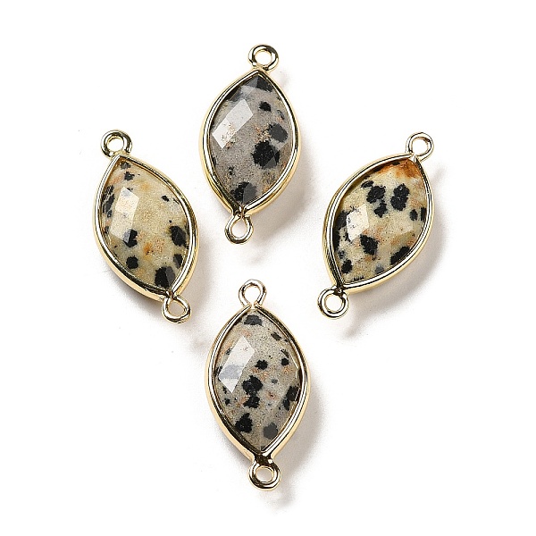 PandaHall Natural Dalmatian Jasper Faceted Connector Charms, Rack Plating Brass Horse Eye Links, Golden, 25x11.5x5.5mm, Hole: 1.6mm...
PandaHall Natural Dalmatian Jasper Faceted Connector Charms, Rack Plating Brass Horse Eye Links, Golden, 25x11.5x5.5mm, Hole: 1.6mm...