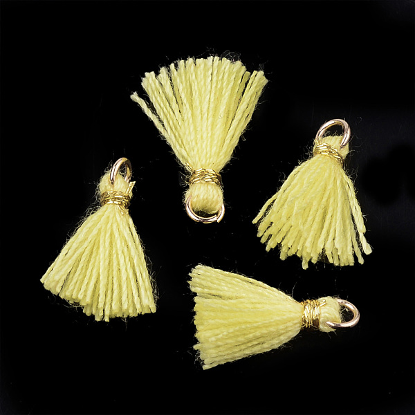 PandaHall Polycotton(Polyester Cotton) Tassel Pendant Decorations, Mini Tassel, with Iron Findings and Metallic Cord, Light Gold, Yellow...
PandaHall Polycotton(Polyester Cotton) Tassel Pendant Decorations, Mini Tassel, with Iron Findings and Metallic Cord, Light Gold, Yellow...