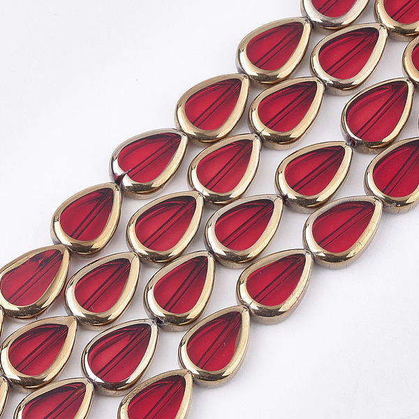 PandaHall Electroplate Glass Beads Strands, Edge Plated, Teardrop, Red, 16.5x11.5x5mm, Hole: 1mm, about 20pcs/strand, 12.9 inch Glass...
PandaHall Electroplate Glass Beads Strands, Edge Plated, Teardrop, Red, 16.5x11.5x5mm, Hole: 1mm, about 20pcs/strand, 12.9 inch Glass...