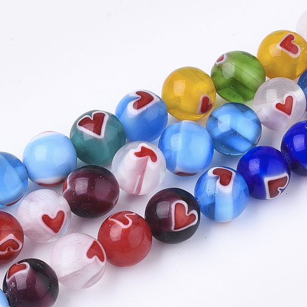 PandaHall Handmade Lampwork Beads Strands, Round with Heart, Mixed Color, 7.5~8mm, Hole: 1.5mm, about 47pcs/strand, 13.9 inch Lampwork Round..., Multicolor
PandaHall Handmade Lampwork Beads Strands, Round with Heart, Mixed Color, 7.5~8mm, Hole: 1.5mm, about 47pcs/strand, 13.9 inch Lampwork Round..., Multicolor