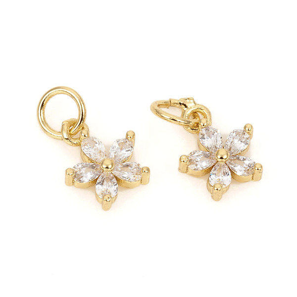 PandaHall Brass Micro Pave Cubic Zirconia Charms, with Jump Rings, Flower, Clear, Golden, 9.5x7.8x2.5mm, Jump Rings: 4.8x0.8mm, 3.2mm Inner...
PandaHall Brass Micro Pave Cubic Zirconia Charms, with Jump Rings, Flower, Clear, Golden, 9.5x7.8x2.5mm, Jump Rings: 4.8x0.8mm, 3.2mm Inner...