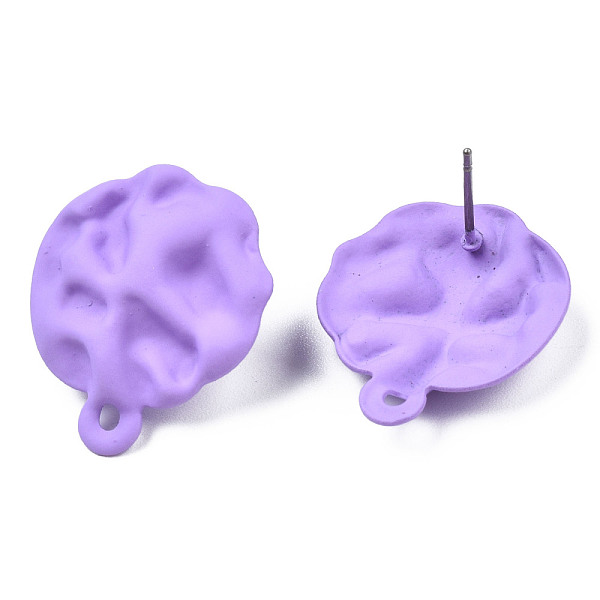 PandaHall Spray Painted Iron Stud Earring Findings, with Horizontal Loops, Hammered Flat Round, Medium Purple, 23.5x19.5mm, Hole: 1.6mm, Pin...
PandaHall Spray Painted Iron Stud Earring Findings, with Horizontal Loops, Hammered Flat Round, Medium Purple, 23.5x19.5mm, Hole: 1.6mm, Pin...