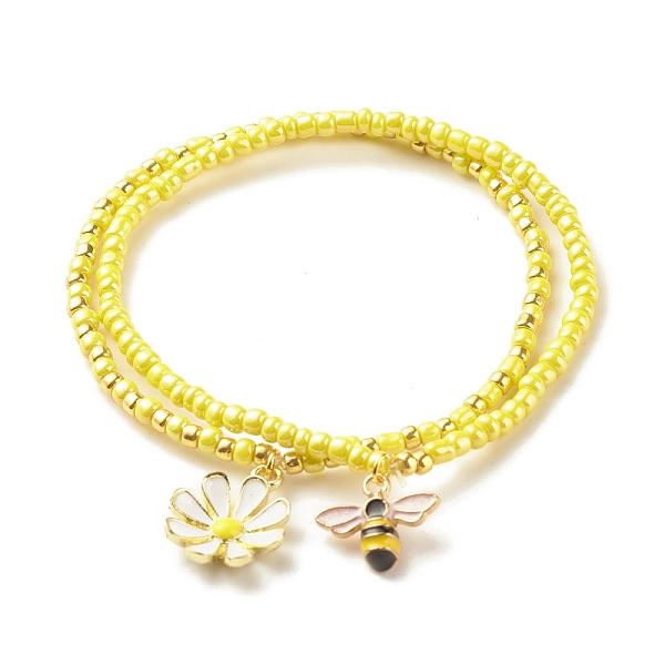 PandaHall 2Pcs Glass Seed Beaded Stretch Bracelets Set, Alloy Enamel Bees & Flower Charm Bracelet for Women, Yellow, Inner Diameter...
PandaHall 2Pcs Glass Seed Beaded Stretch Bracelets Set, Alloy Enamel Bees & Flower Charm Bracelet for Women, Yellow, Inner Diameter...