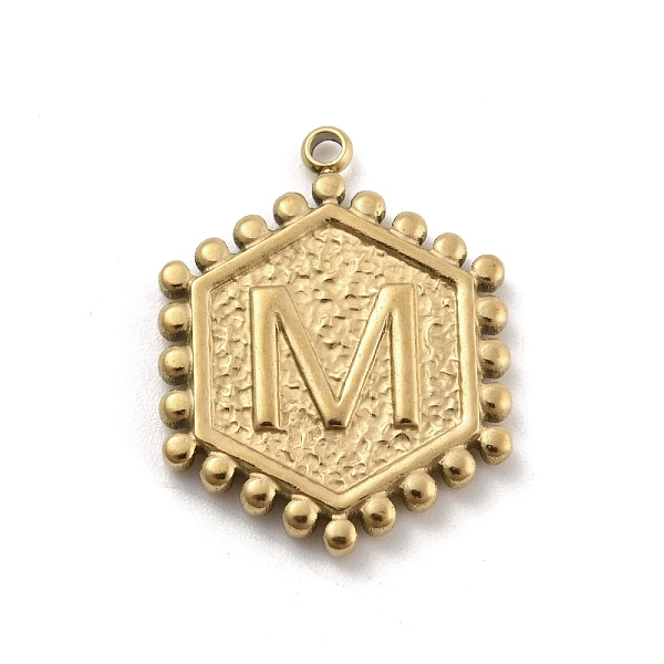PandaHall 201 Stainless Steel Pendants, Golden, Hexagon with Letter Charm, Letter M, 21x16.5x2mm, Hole: 1.5mm 201 Stainless Steel Letter M
PandaHall 201 Stainless Steel Pendants, Golden, Hexagon with Letter Charm, Letter M, 21x16.5x2mm, Hole: 1.5mm 201 Stainless Steel Letter M