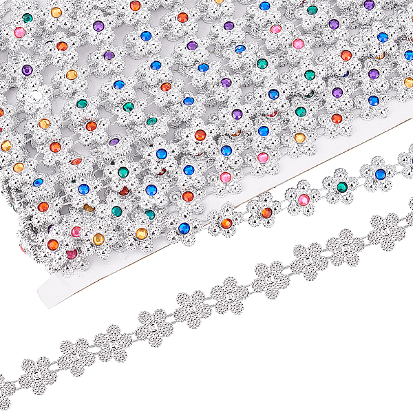 PandaHall FINGERINSPIRE 9.8 Yards Flower Flatback Chain Trims 1/2 inch Wide Sliver Plastic Rhinestone Trim with Colorful Acrylic Rhinestone..., Silver
PandaHall FINGERINSPIRE 9.8 Yards Flower Flatback Chain Trims 1/2 inch Wide Sliver Plastic Rhinestone Trim with Colorful Acrylic Rhinestone..., Silver