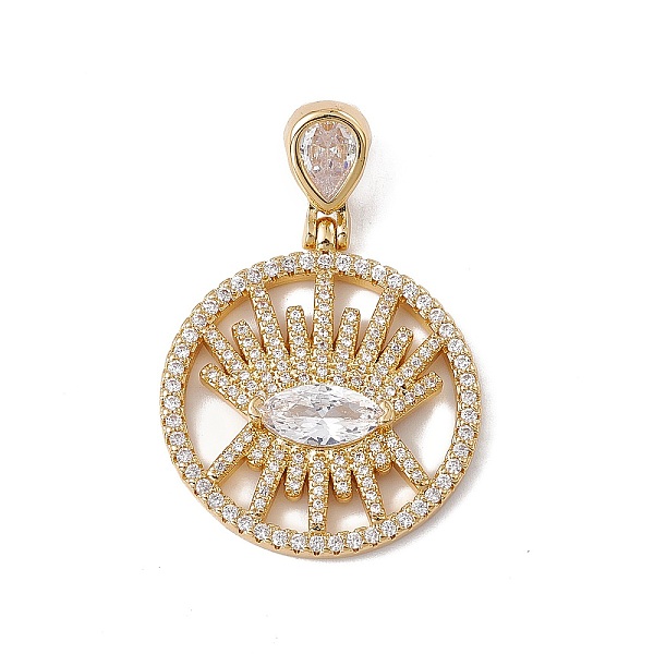 PandaHall Brass Micro Pave Clear Cubic Zirconia Pendants, Cadmium Free & Nickel Free & Lead Free, Rack Plating, Flat Round with Eye Pattern...
PandaHall Brass Micro Pave Clear Cubic Zirconia Pendants, Cadmium Free & Nickel Free & Lead Free, Rack Plating, Flat Round with Eye Pattern...