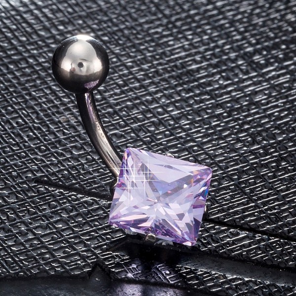 PandaHall Piercing Jewelry, Brass Cubic Zirconia Navel Ring, Belly Rings, with 304 Stainless Steel Bar, Lead Free & Cadmium Free, Rhombus..., Purple
PandaHall Piercing Jewelry, Brass Cubic Zirconia Navel Ring, Belly Rings, with 304 Stainless Steel Bar, Lead Free & Cadmium Free, Rhombus..., Purple