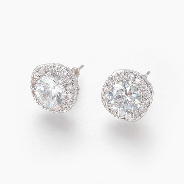 PandaHall Cubic Zirconia Stud Earrings, with Brass Findings, Oval, Clear, Platinum, 12x12x7mm, Pin: 0.8mm Cubic Zirconia Clear
PandaHall Cubic Zirconia Stud Earrings, with Brass Findings, Oval, Clear, Platinum, 12x12x7mm, Pin: 0.8mm Cubic Zirconia Clear