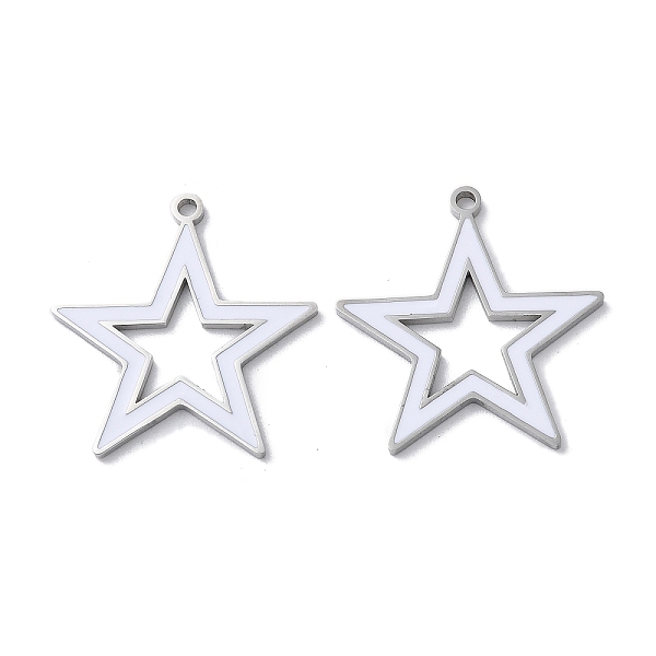PandaHall 304 Stainless Steel Pendants, with Enamel, Star Charm, Stainless Steel Color, 25x24x1.5mm, Hole: 1.6mm Stainless Steel+Enamel Star..., White
PandaHall 304 Stainless Steel Pendants, with Enamel, Star Charm, Stainless Steel Color, 25x24x1.5mm, Hole: 1.6mm Stainless Steel+Enamel Star..., White