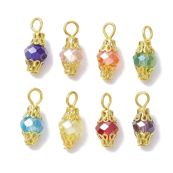 PandaHall Electroplate Glass Pendants, with Iron Loop, Lantern Charms, Golden, 18x8.5mm, Hole: 3x3.4mm, 8pcs/set Iron+Glass Lantern..., Multicolor
PandaHall Electroplate Glass Pendants, with Iron Loop, Lantern Charms, Golden, 18x8.5mm, Hole: 3x3.4mm, 8pcs/set Iron+Glass Lantern..., Multicolor